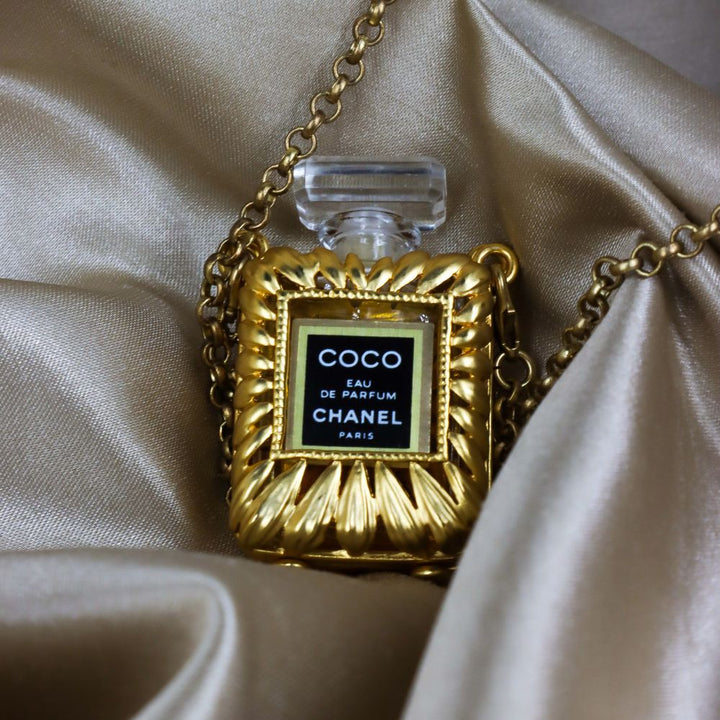 CHANEL perfume bottle necklace | Rare golden treasure
