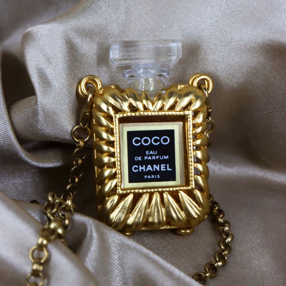 CHANEL perfume bottle necklace | Rare golden treasure