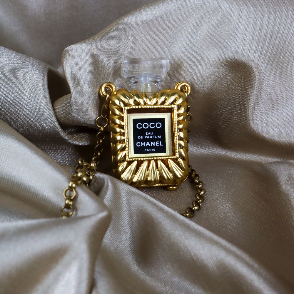 CHANEL perfume bottle necklace | Rare golden treasure