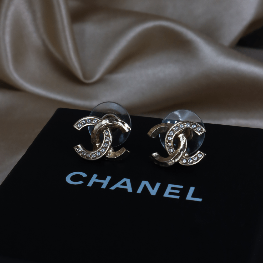 CHANEL COCO 金閃石耳環|附原盒 - Vintasy