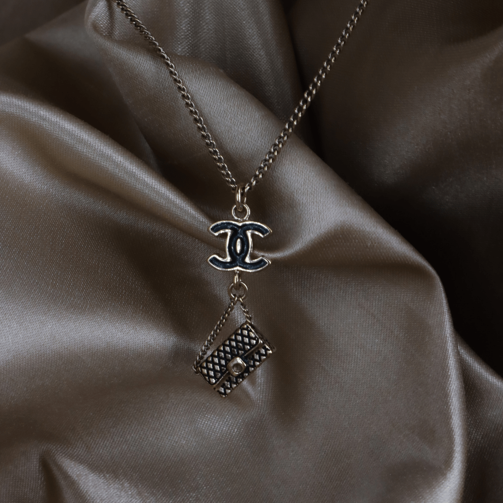 CHANEL COCO雙C包包吊墜項鏈 - Vintasy