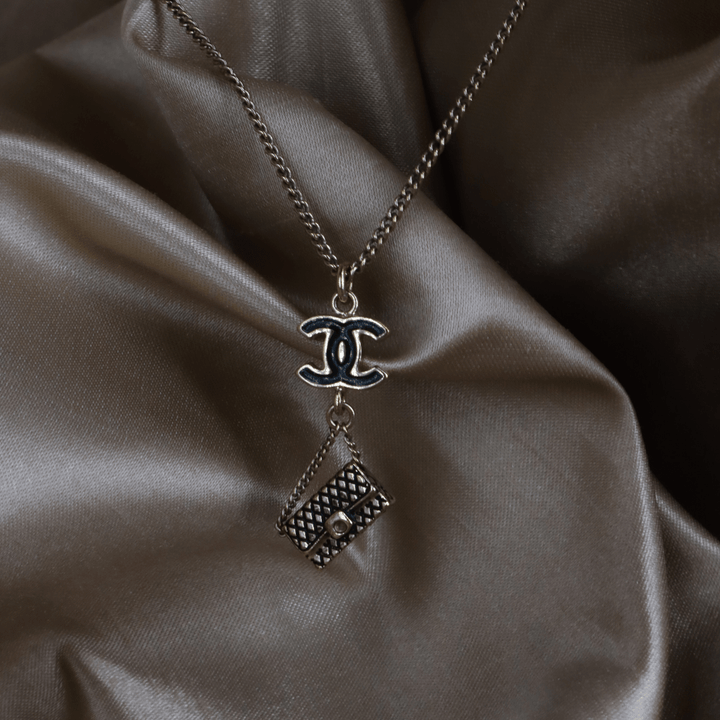 CHANEL COCO雙C包包吊墜項鏈 - Vintasy