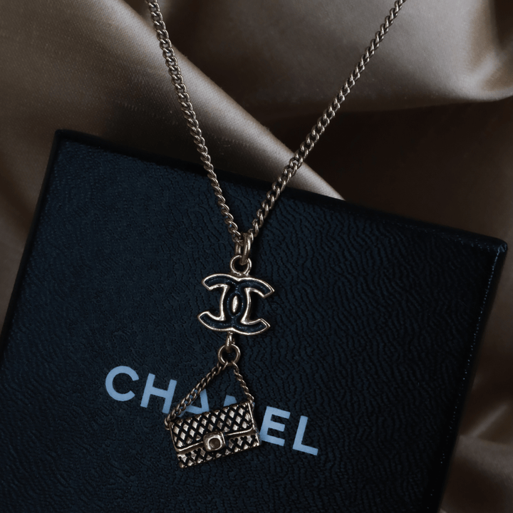 CHANEL COCO雙C包包吊墜項鏈 - Vintasy