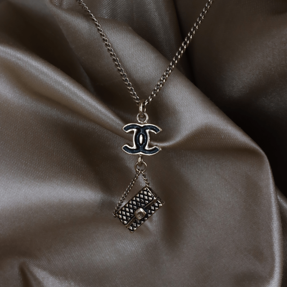CHANEL COCO雙C包包吊墜項鏈 - Vintasy