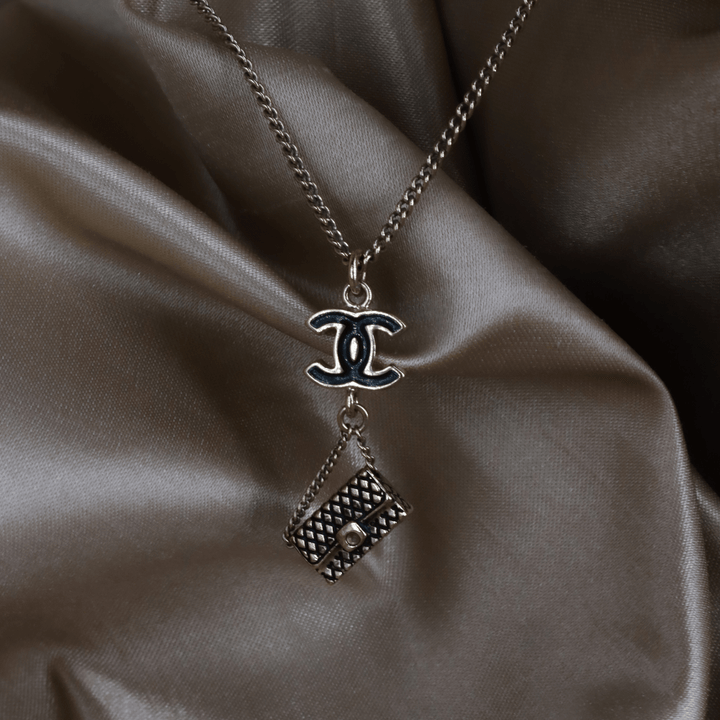 CHANEL COCO雙C包包吊墜項鏈 - Vintasy