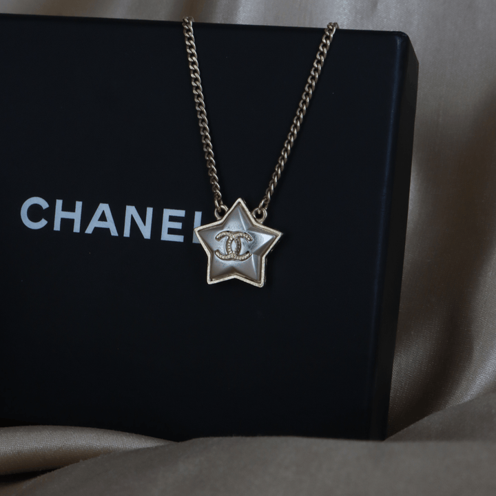 CHANEL 藍珍珠星星吊墜項鏈|附原盒 - Vintasy