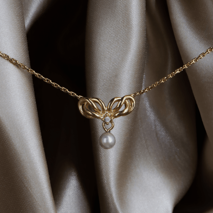 CHRISTIAN DIOR 珍珠1980年代鎖骨項鏈 - Vintasy