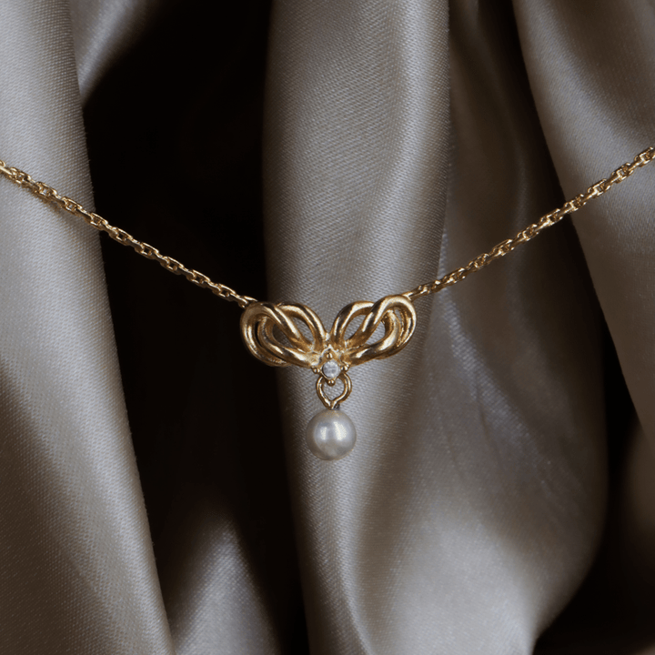 CHRISTIAN DIOR 珍珠1980年代鎖骨項鏈 - Vintasy