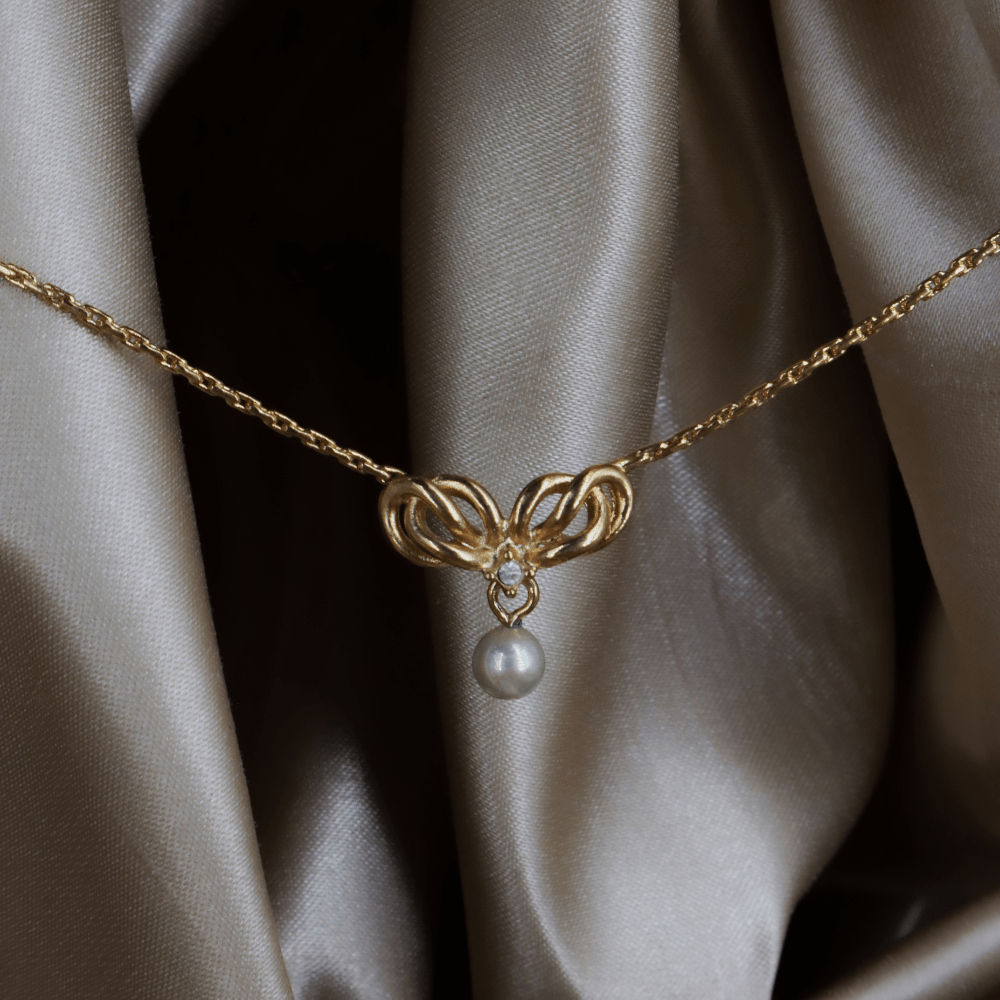 CHRISTIAN DIOR 珍珠1980年代鎖骨項鏈 - Vintasy