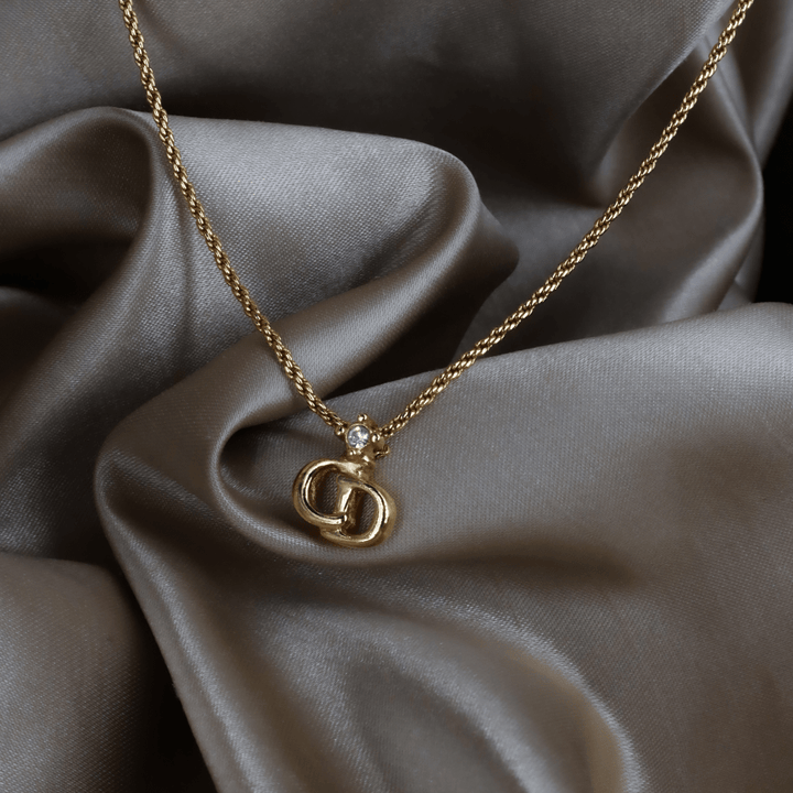 CHRISTIAN DIOR 吊墜閃石項鏈(金)| 1990年代款 | 秒殺熱賣款 - Vintasy項鏈