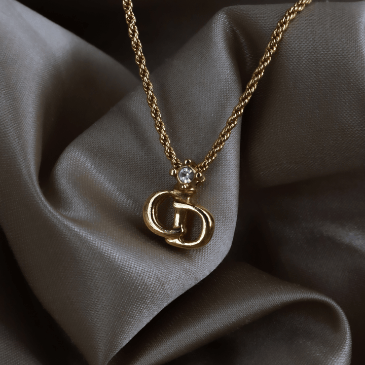 CHRISTIAN DIOR 吊墜閃石項鏈(金)| 1990年代款 | 秒殺熱賣款 - Vintasy項鏈