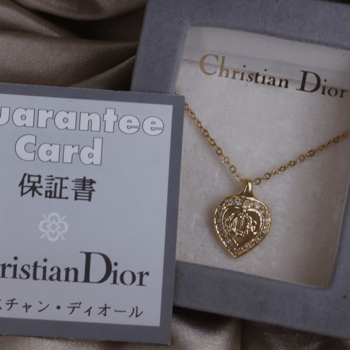 CHRISTIAN DIOR 馬車心心吊墜項鏈 | 1990年代款 |附原盒 - Vintasy項鏈
