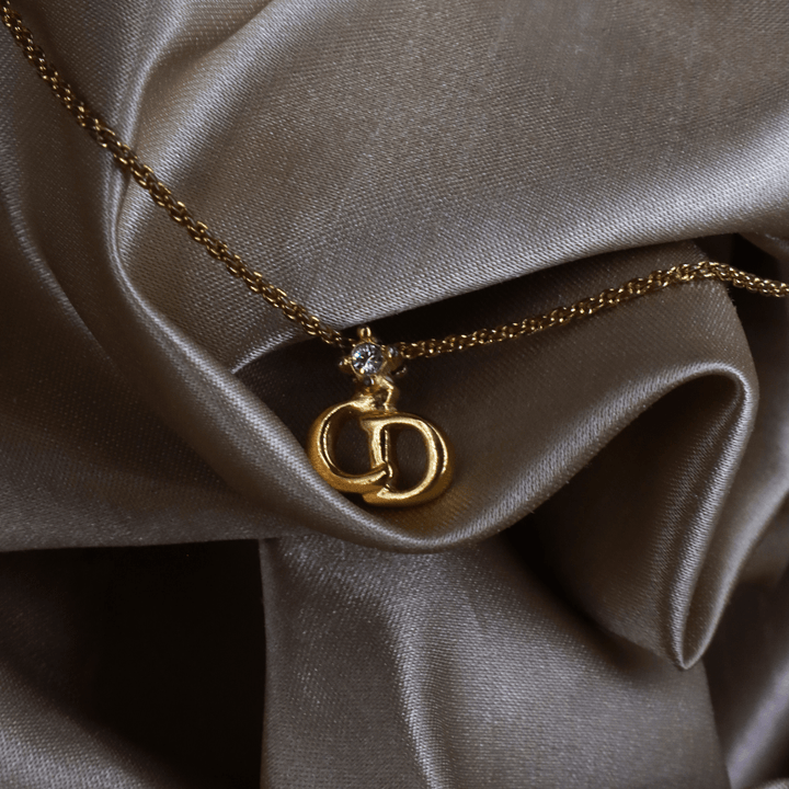 CHRISTIAN DIOR 吊墜閃石項鏈(金)| 1990年代款 | 秒殺熱賣款 - Vintasy項鏈