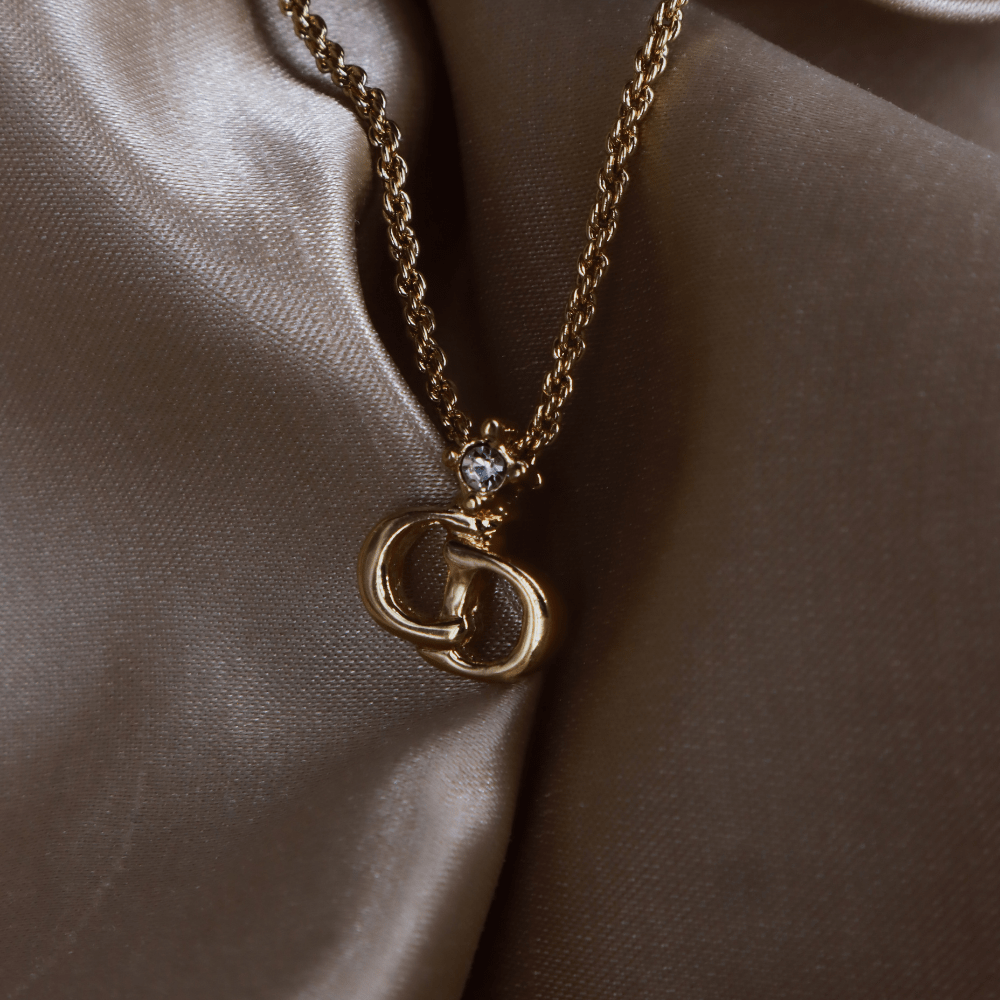 CHRISTIAN DIOR 吊墜閃石項鏈(金)| 1990年代款 | 秒殺熱賣款 - Vintasy項鏈