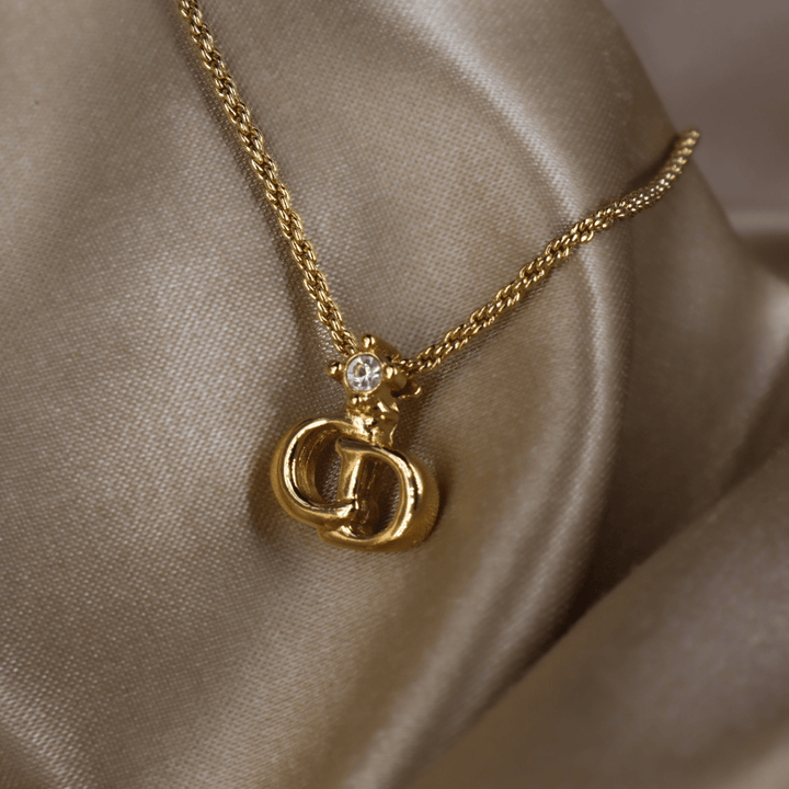 CHRISTIAN DIOR 吊墜閃石項鏈(金)| 1990年代款 | 秒殺熱賣款 - Vintasy項鏈