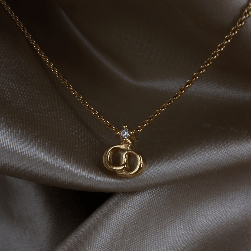 CHRISTIAN DIOR 吊墜閃石項鏈(金)| 1990年代款 | 秒殺熱賣款 - Vintasy項鏈