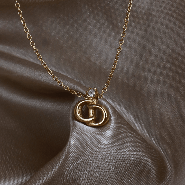 CHRISTIAN DIOR 吊墜閃石項鏈(金)| 1990年代款 | 秒殺熱賣款 |附原裝麈袋 - Vintasy項鏈