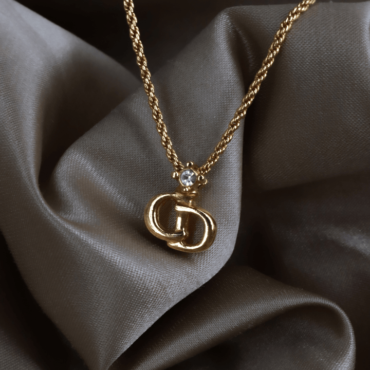 CHRISTIAN DIOR 吊墜閃石項鏈(金)| 1990年代款 | 秒殺熱賣款 - Vintasy項鏈