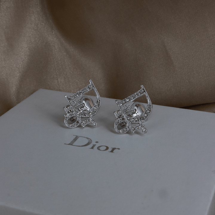 CHRISTIAN DIOR 閃石耳夾 | 2000年代| 未使用品連原盒 - Vintasy