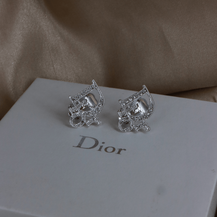 CHRISTIAN DIOR 閃石耳夾 | 2000年代| 未使用品連原盒 - Vintasy