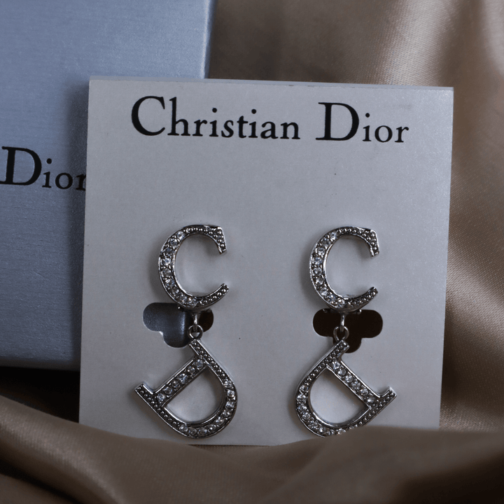 CHRISTIAN DIOR CD閃石耳夾 | 1990年代款 | 未使用品級別 - Vintasy