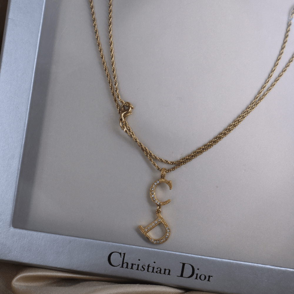 CHRISTIAN DIOR CD閃石吊墜兩用項鏈 | 未使用級連原盒 - Vintasy項鏈