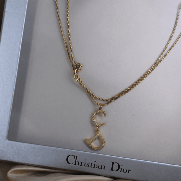 CHRISTIAN DIOR CD閃石吊墜兩用項鏈 | 未使用級連原盒 - Vintasy項鏈
