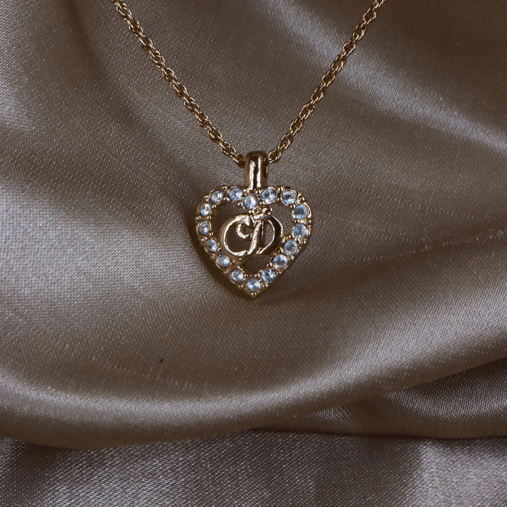 CHRISTIAN DIOR CD閃石吊墜項鏈 | 原盒未使用! - Vintasy