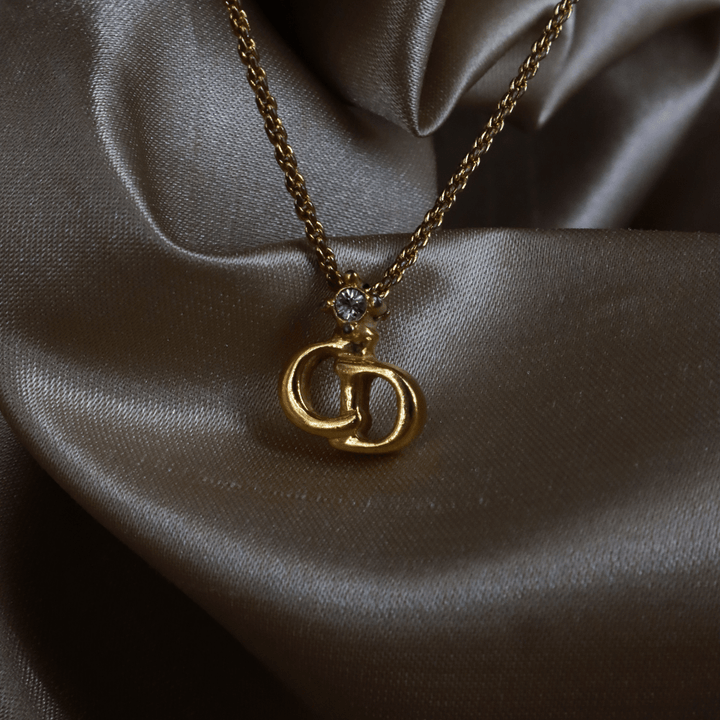 CHRISTIAN DIOR CD麻花吊墜項鏈 - Vintasy