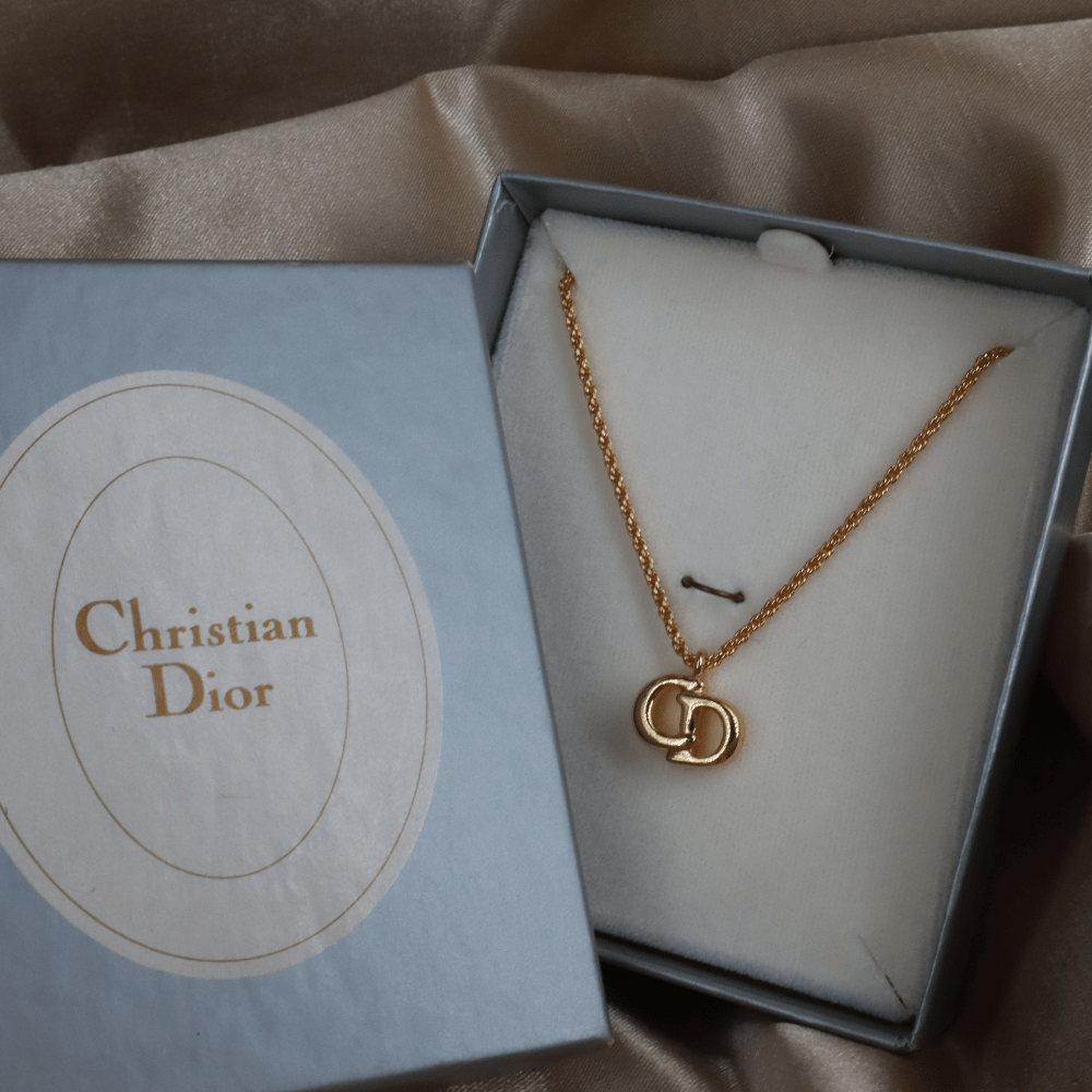 CHRISTIAN DIOR CD簡約吊墜項鏈 - Vintasy