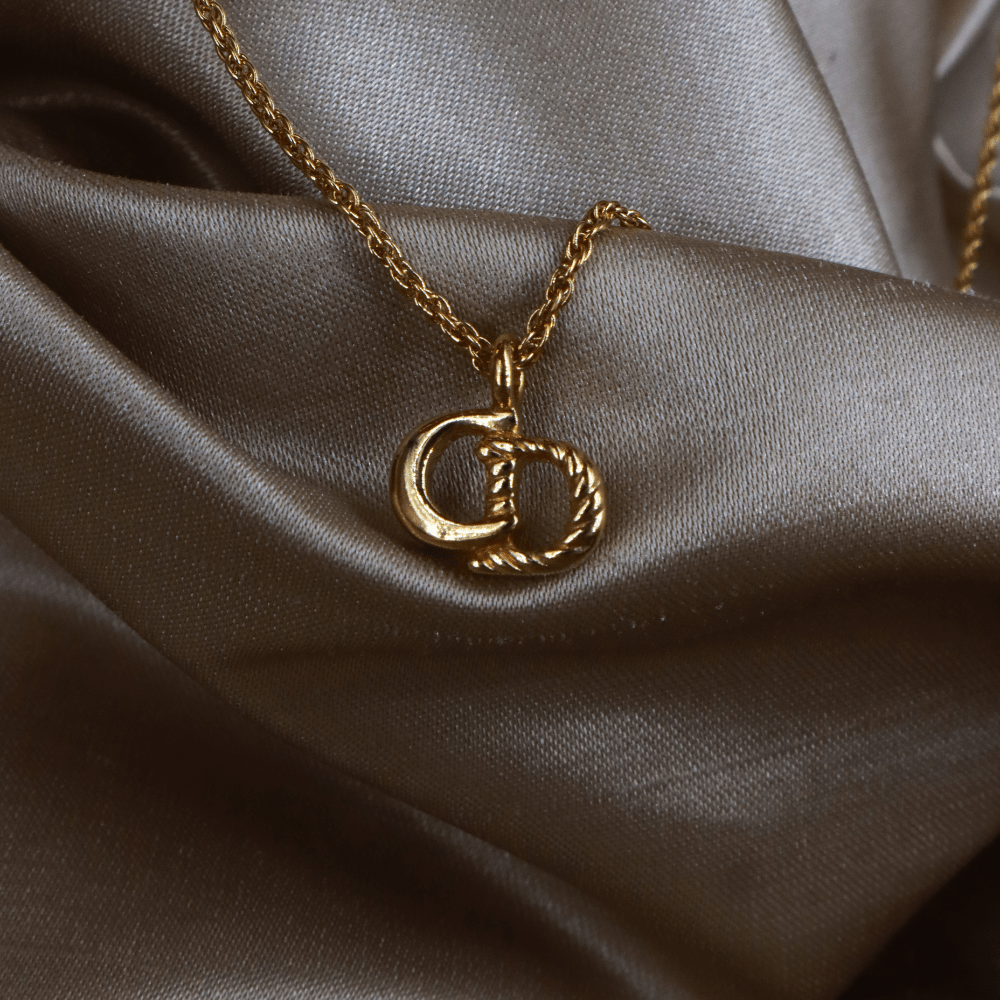CHRISTIAN DIOR CD麻花吊墜項鏈 - Vintasy