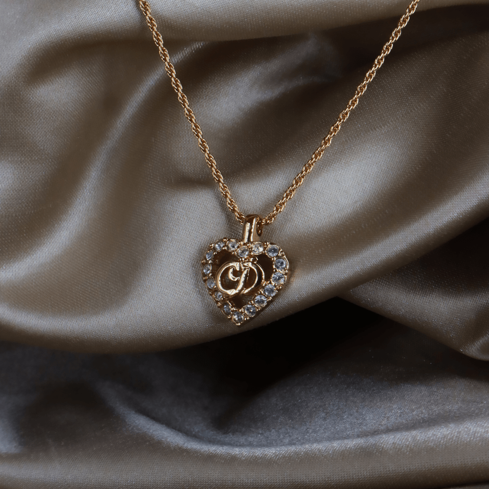 CHRISTIAN DIOR CD閃石吊墜項鏈 - Vintasy