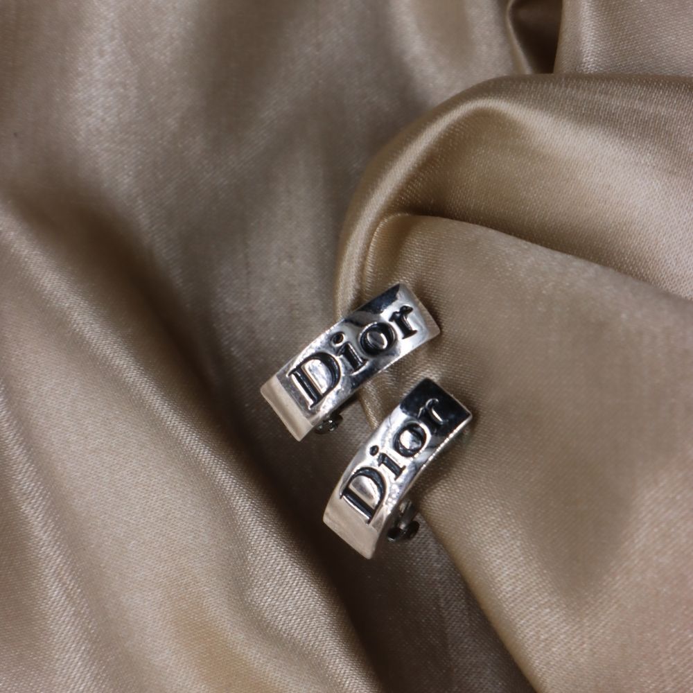 CHRISTIAN DIOR 簡約LOGO耳夾 - Vintasy