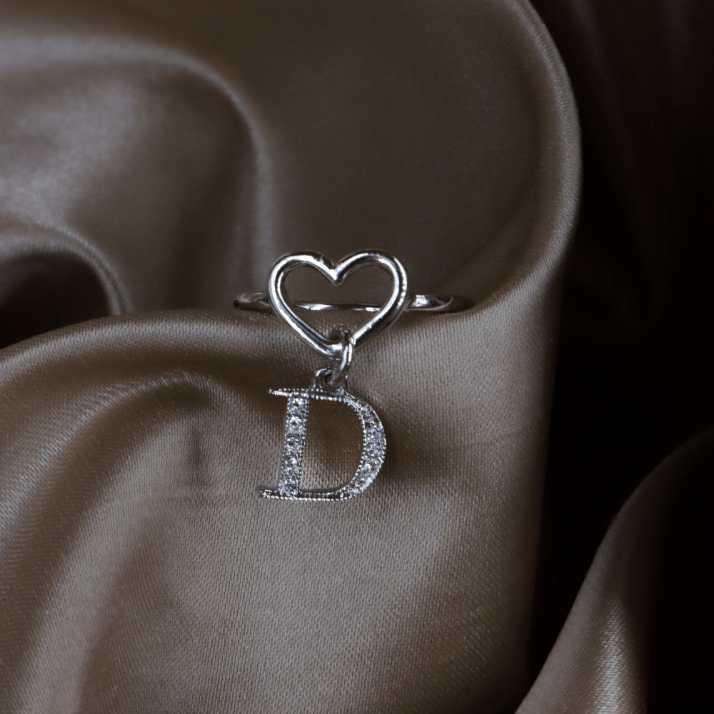 CHRISTIAN DIOR 心心相扣LOGO戒指 - Vintasy