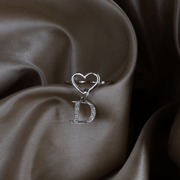 CHRISTIAN DIOR 心心相扣LOGO戒指 - Vintasy