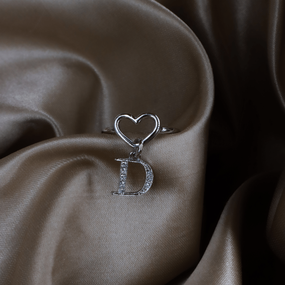 CHRISTIAN DIOR 心心相扣LOGO戒指 - Vintasy