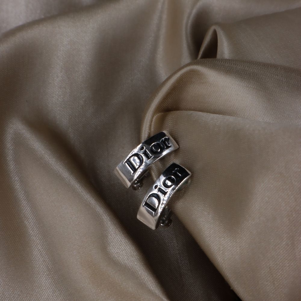 CHRISTIAN DIOR 簡約LOGO耳夾 - Vintasy