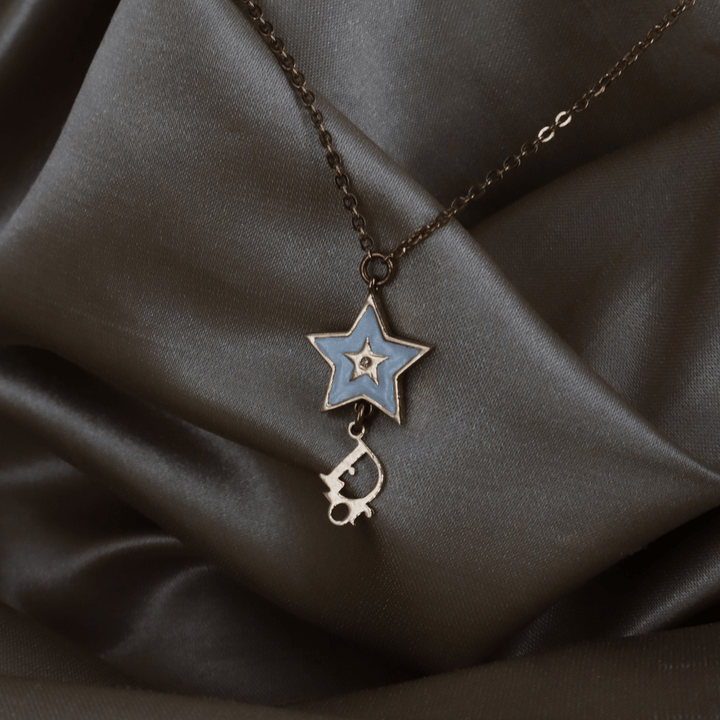 CHRISTIAN DIOR Lucky Star 白琺瑯項鏈 - Vintasy項鏈