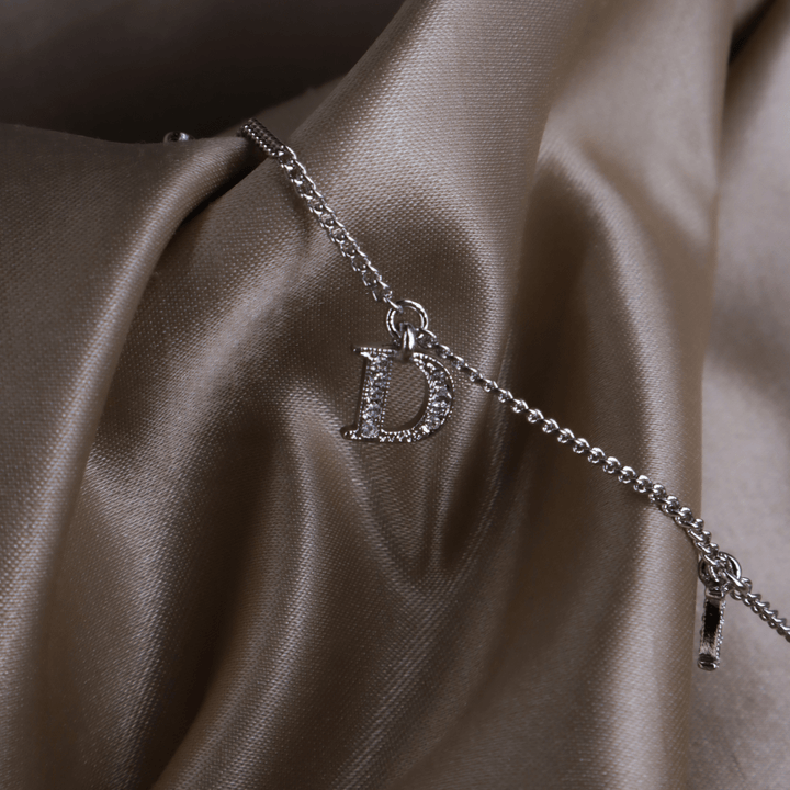 CHRISTIAN DIOR SPELL OUT 閃石鎖骨項鏈 | 未使用級! - Vintasy手鏈