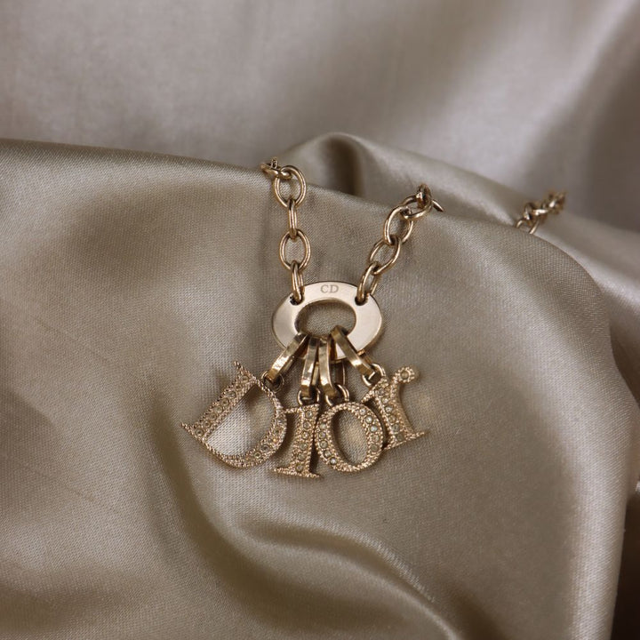 CHRISTIAN DIOR SPELL OUT 閃石項鏈 - Vintasy