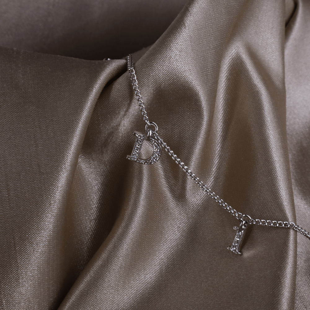 CHRISTIAN DIOR SPELL OUT 閃石鎖骨項鏈 | 未使用級! - Vintasy手鏈