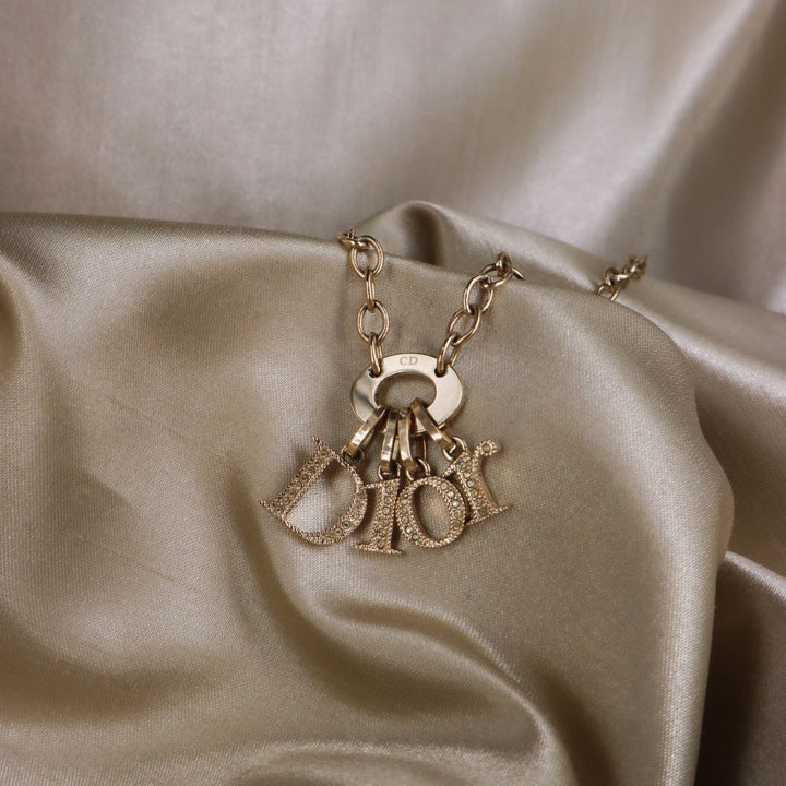 CHRISTIAN DIOR SPELL OUT 閃石項鏈 - Vintasy