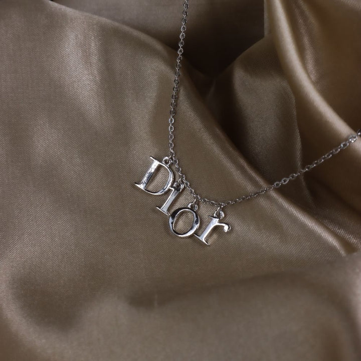CHRISTIAN DIOR 簡約spell out吊墜項鏈 - Vintasy項鏈