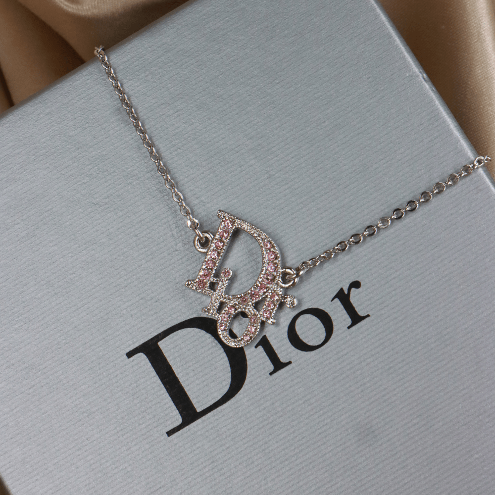 CHRISTIAN DIOR 粉紅閃石吊墜手鏈 | 熱賣手鏈第一位! |未使用連原盒 - Vintasy項鏈