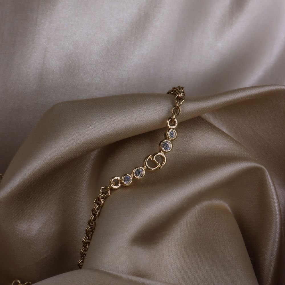 CHRISTIAN DIOR 閃石鎖骨項鏈 | 熱銷第一位 - Vintasy