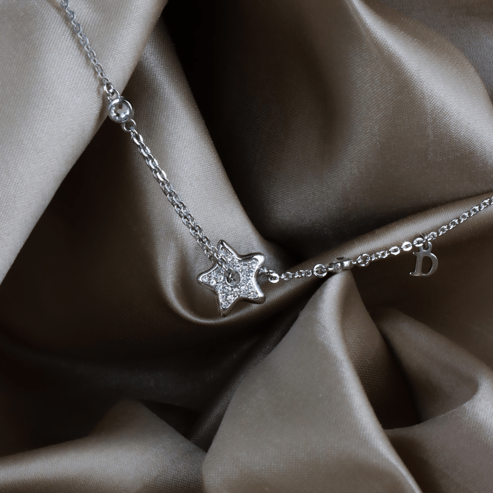 CHRISTIAN DIOR 星閃閃吊墜閃石項鏈 - Vintasy