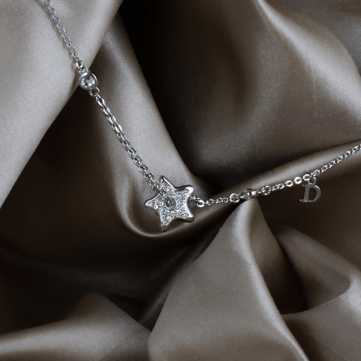 CHRISTIAN DIOR 星閃閃吊墜閃石項鏈 - Vintasy