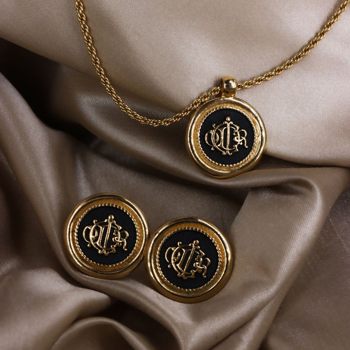 CHRISTIAN DIOR 絕版馬車項鏈連耳夾 | 稀有收藏品 - Vintasy