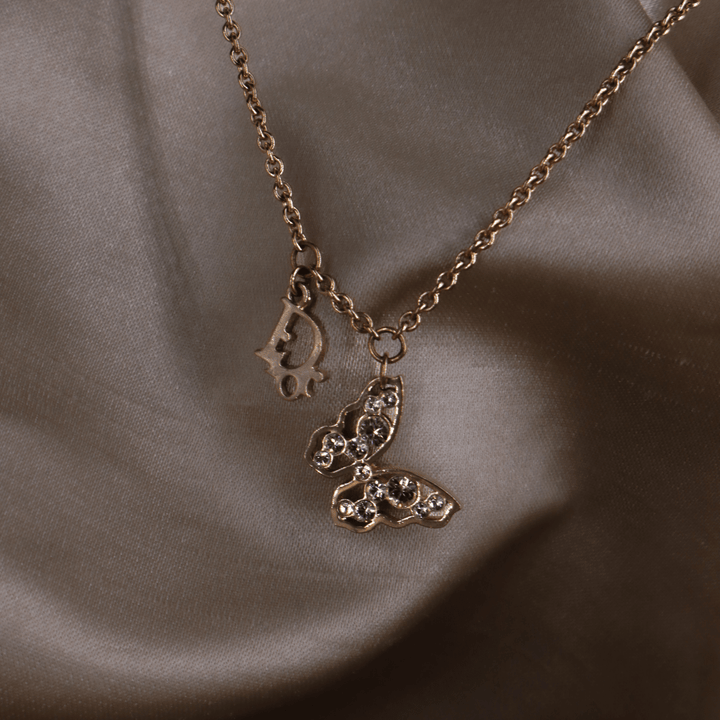 CHRISTIAN DIOR 蝴蝶閃石項鏈 | 極罕再遇 - Vintasy