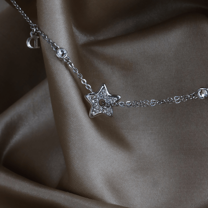 CHRISTIAN DIOR 星閃閃吊墜閃石項鏈 - Vintasy